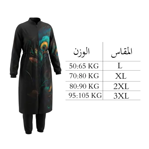 مايوه بوركيني للمحجبات 4 قطع موديل WP37